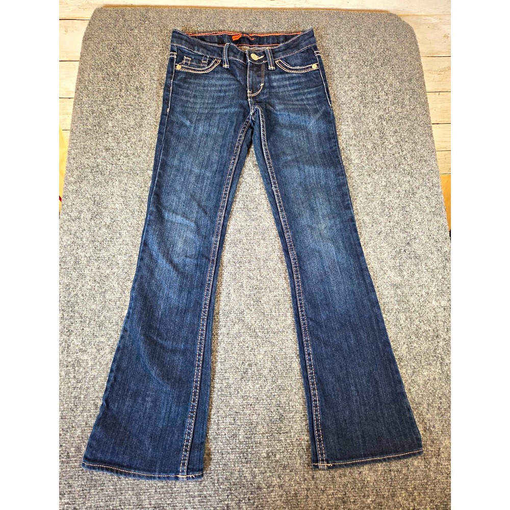 Levi's Girls 8 Slim Bootcut Jeans Dark Wash Stretch Western Adjustable Waist
